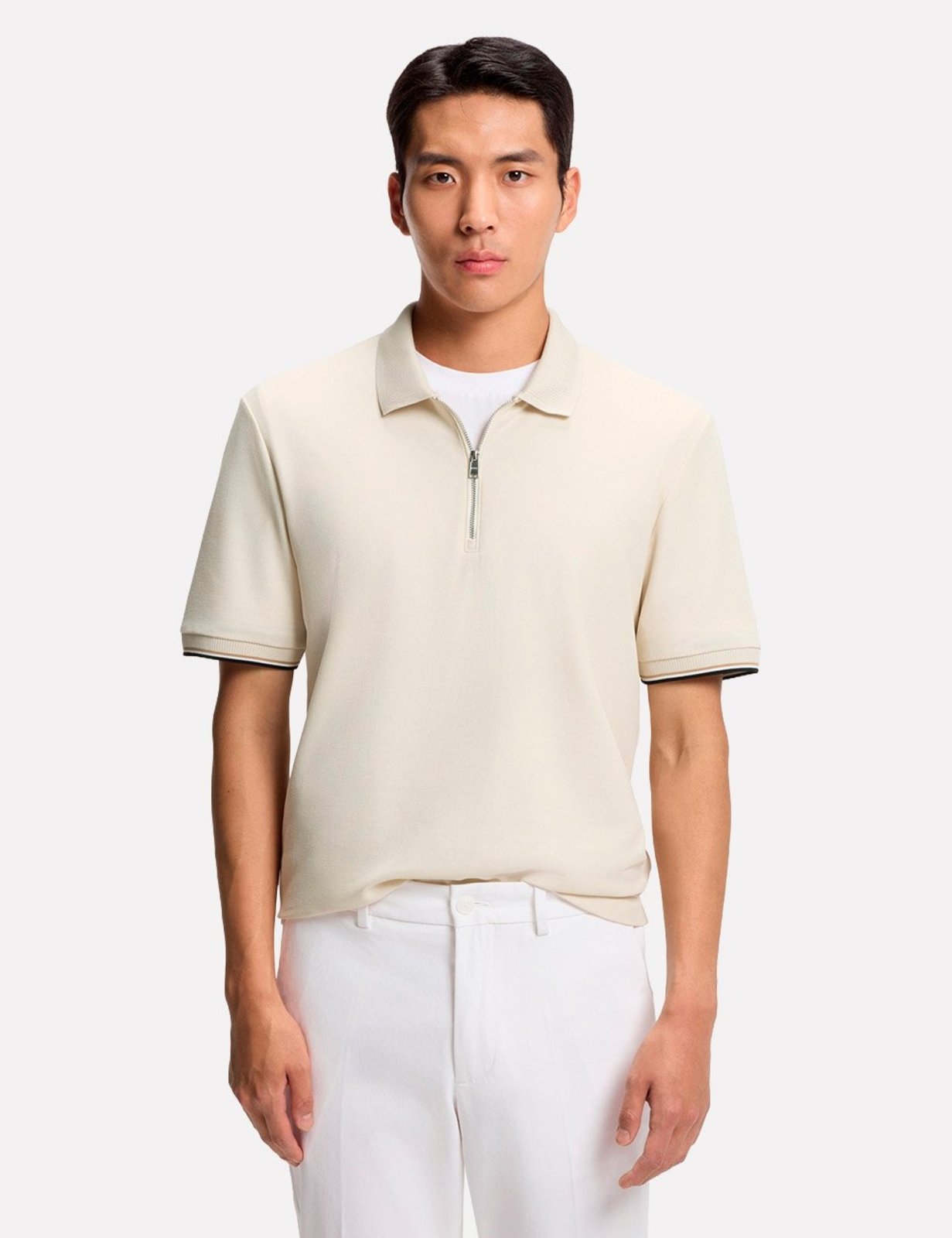 Polo Hugo Boss Masculina Regular Fit C-Pei 04 Creme