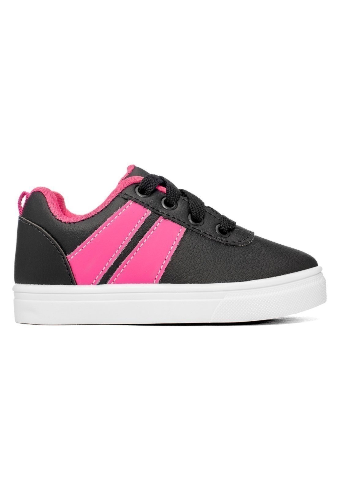 Infantil - Tenis Feminino Casual Menina Funfy Baby 3127A Preto Confortável e Leve do 20 ao 27