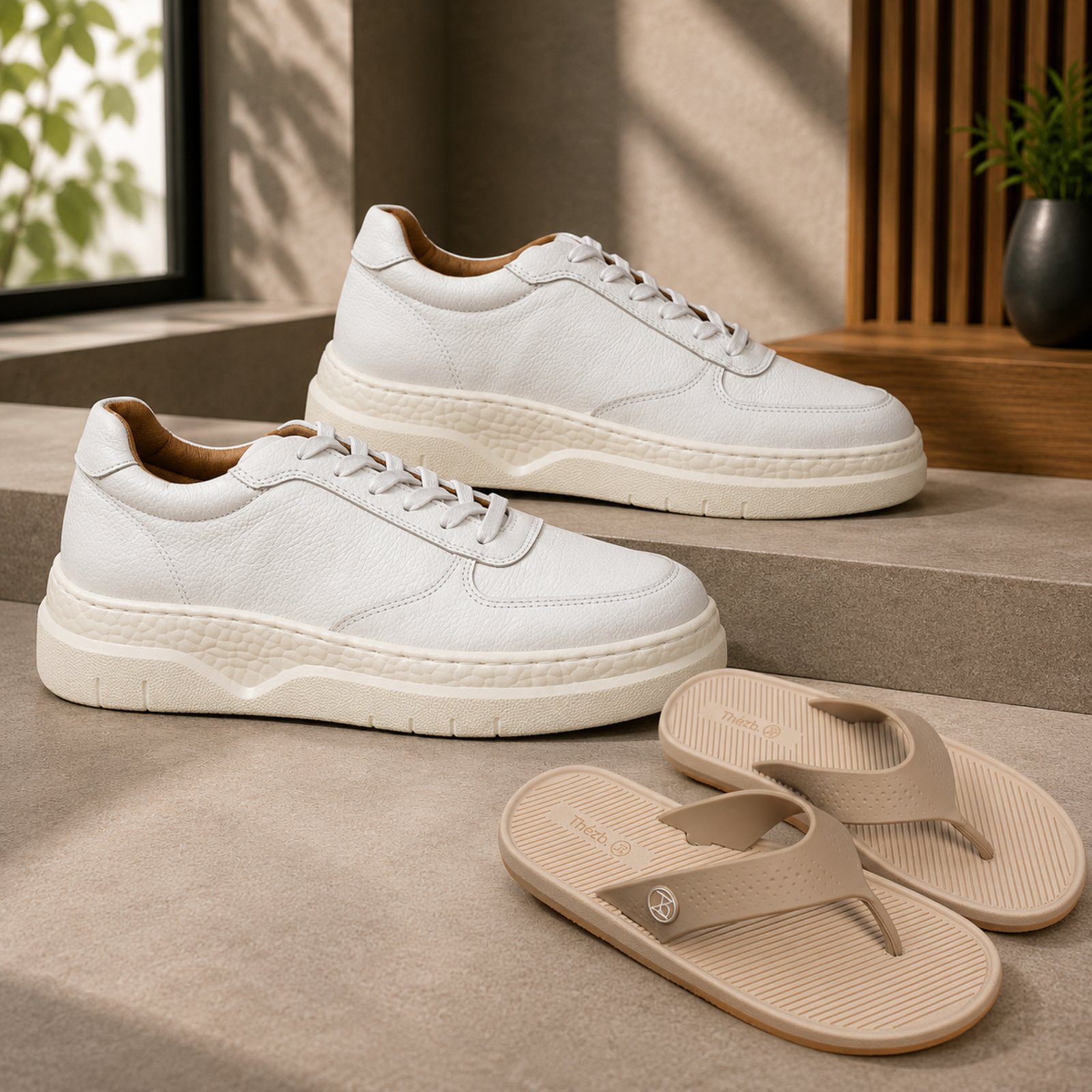 Kit Sapato Casual Social Thalles + Chinelo Slide Mônaco ThézB