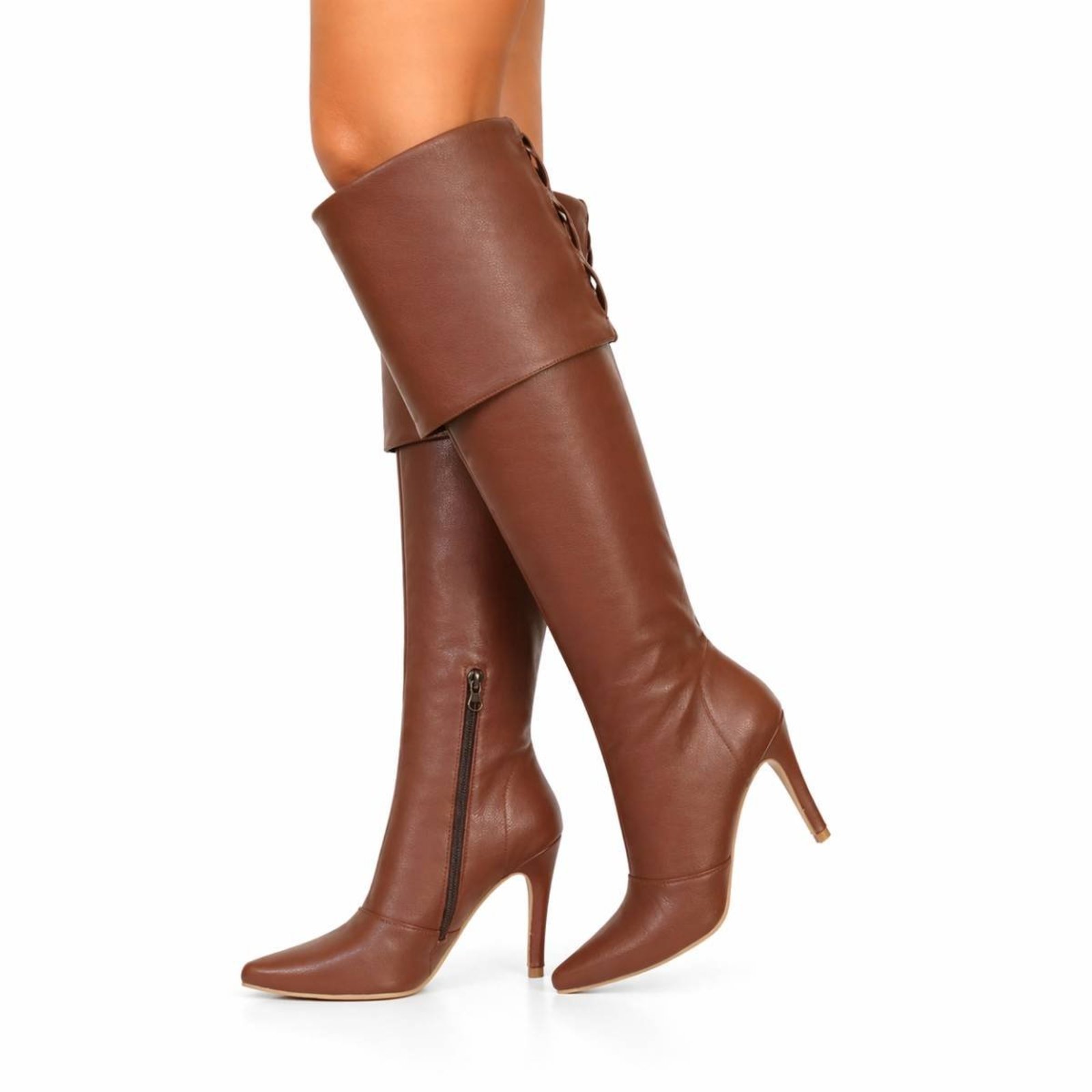 Bota Over The Knee Hannah Footwear Bico Fino 1722 Floter Cacau