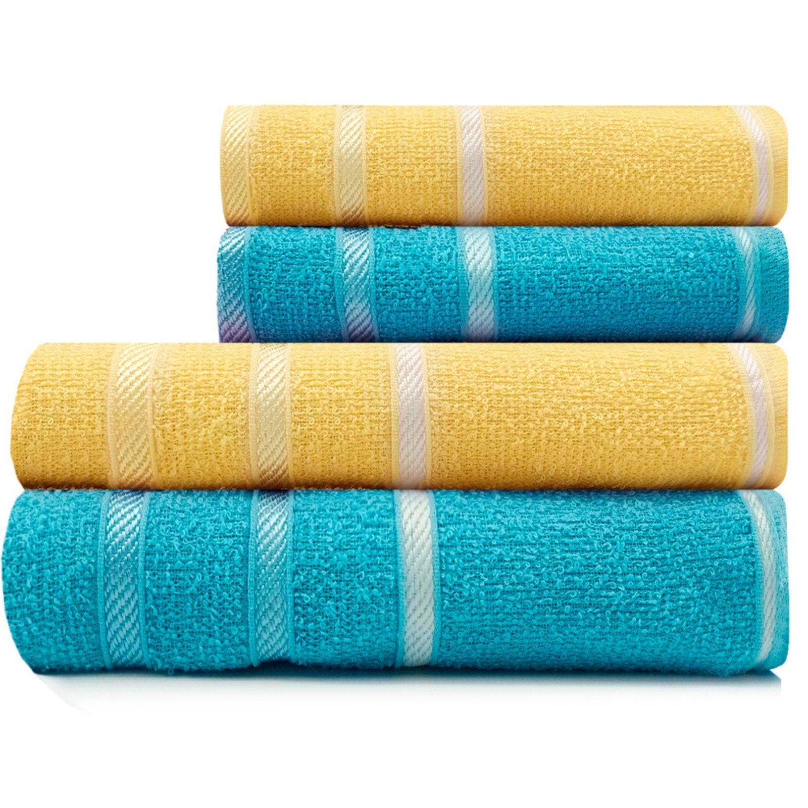 Vista 2 Toalhas 4 Peças Banho + Rosto Marcotex 100 Algodão Pop - Emcompre BF Colchoes azul BF Colchoes azul