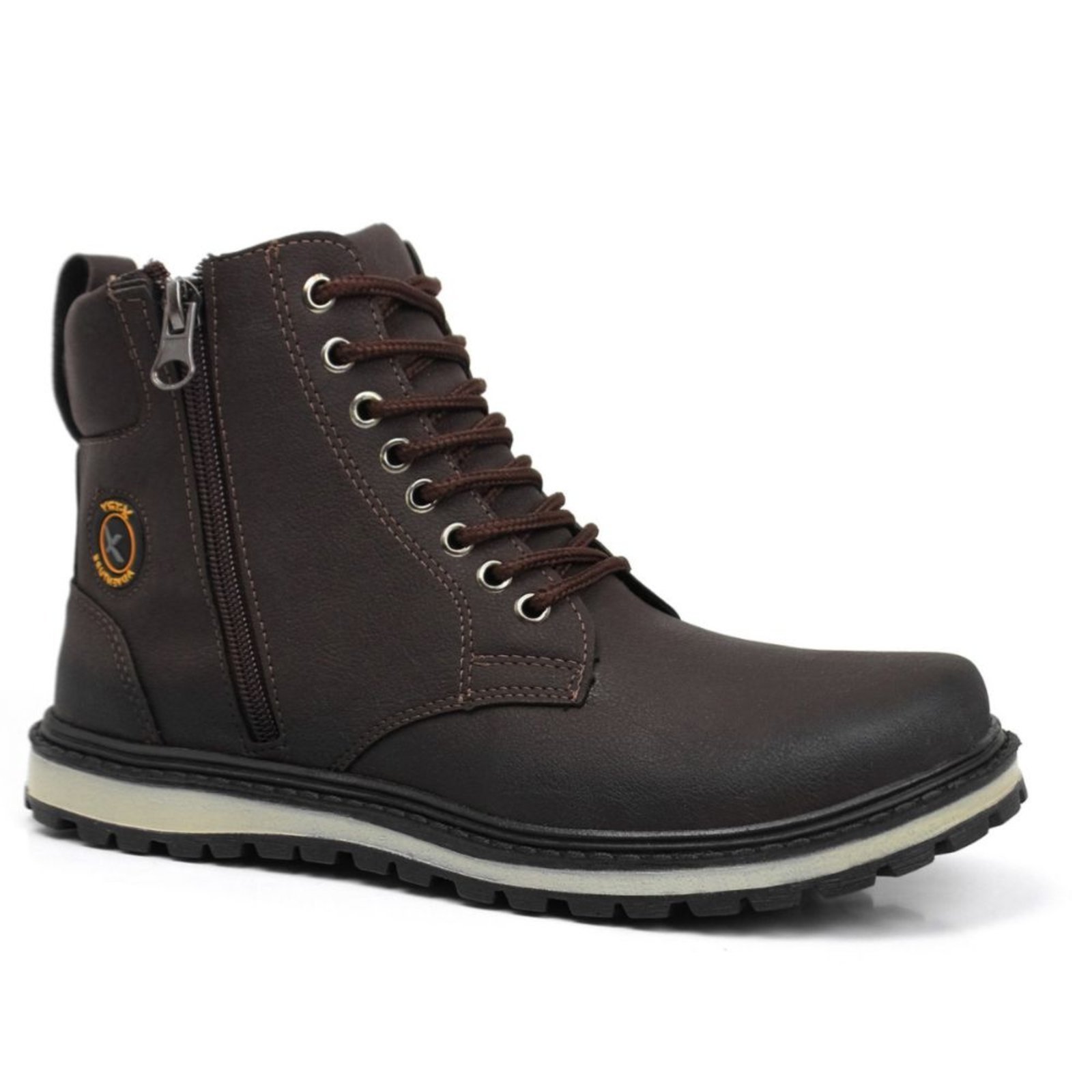 Bota Masculina Sapatofran Adventure Coturno Cano Médio Conforto Marrom
