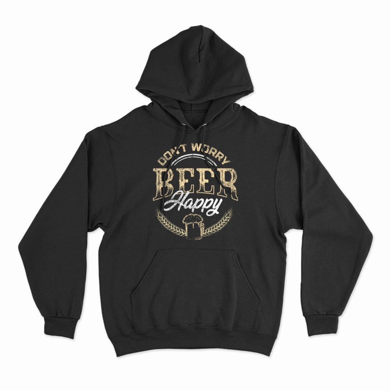 Moletom Com Capuz Beer Happy - Preto - Casual - Studio Geek