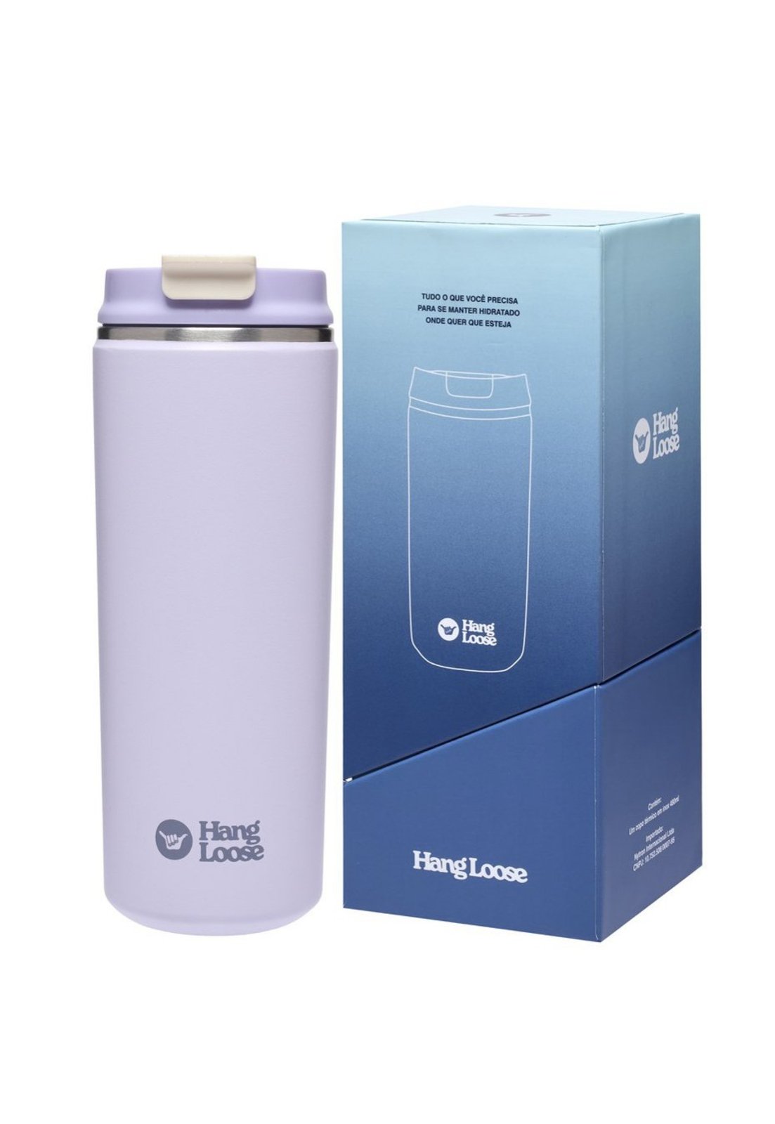 Garrafa Térmica 480 ML Tampa Café Resistente Trabalho Hang Loose