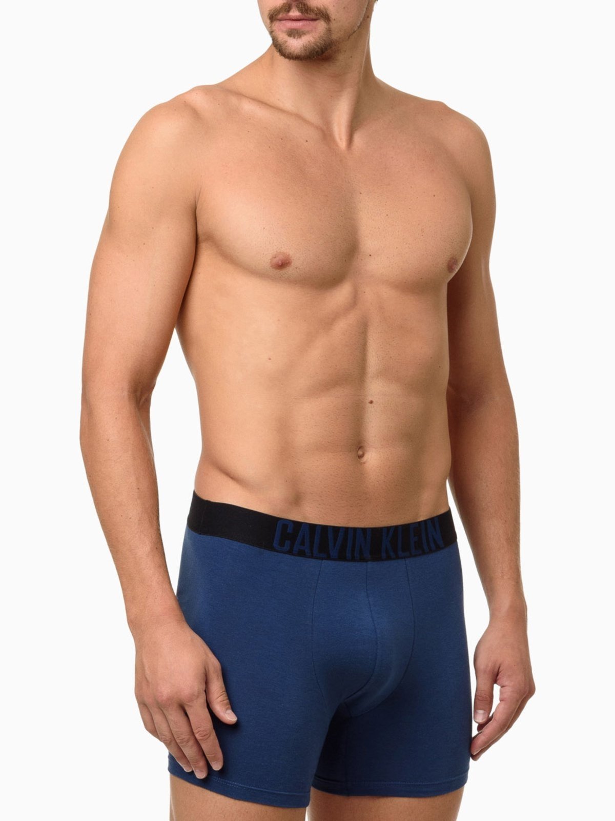 Kit 2 Cuecas Boxer Cotton Intense Power Calvin Klein Underwear - Azul + Preto Calvin Klein Jeans