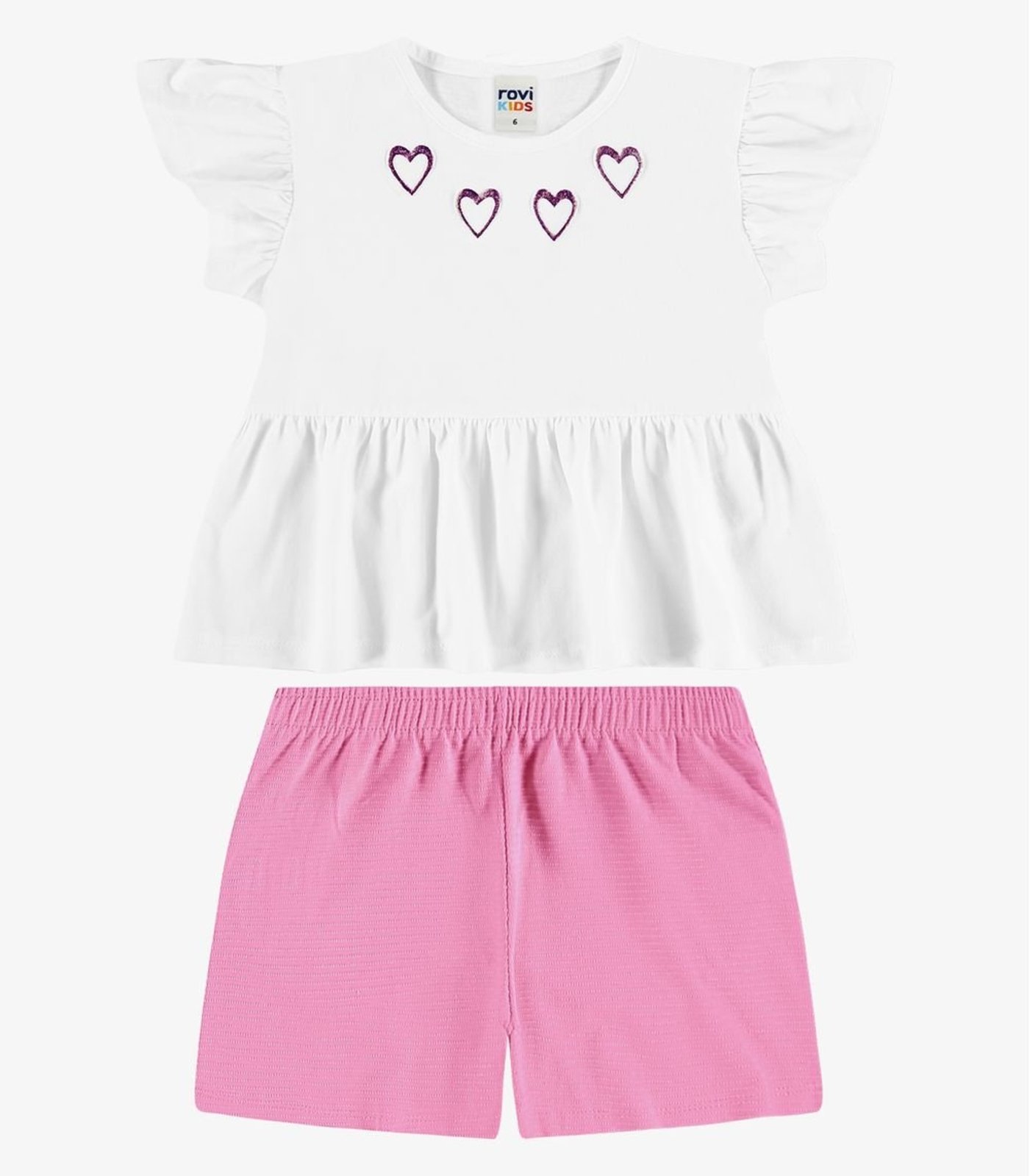 Infantil - Conjunto l Blusa Com Shorts Rovi Branco