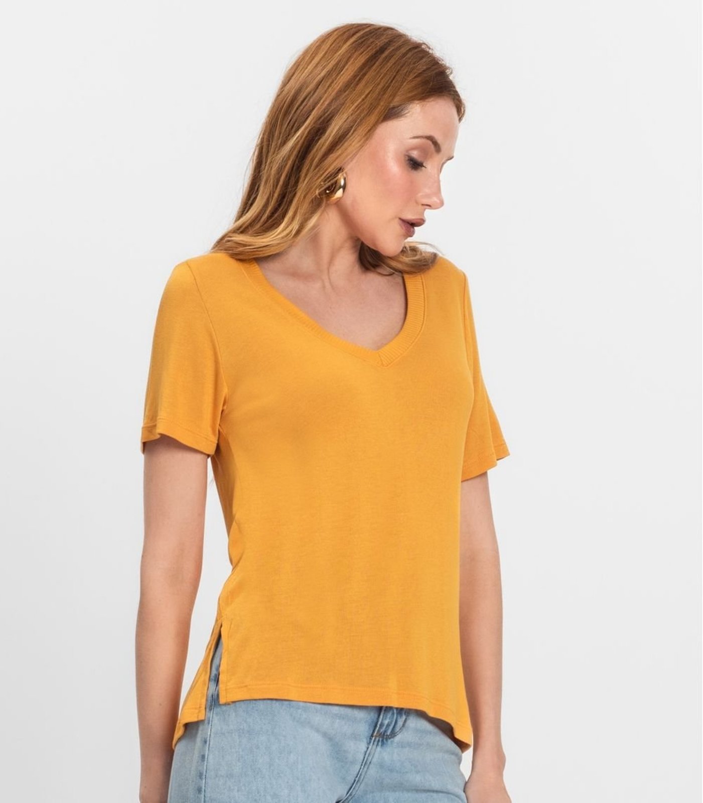 Vista 3 Blusa Feminina Manga Curta Decote V Endless ENDLESS BÁSICOS preto ENDLESS BÁSICOS preto