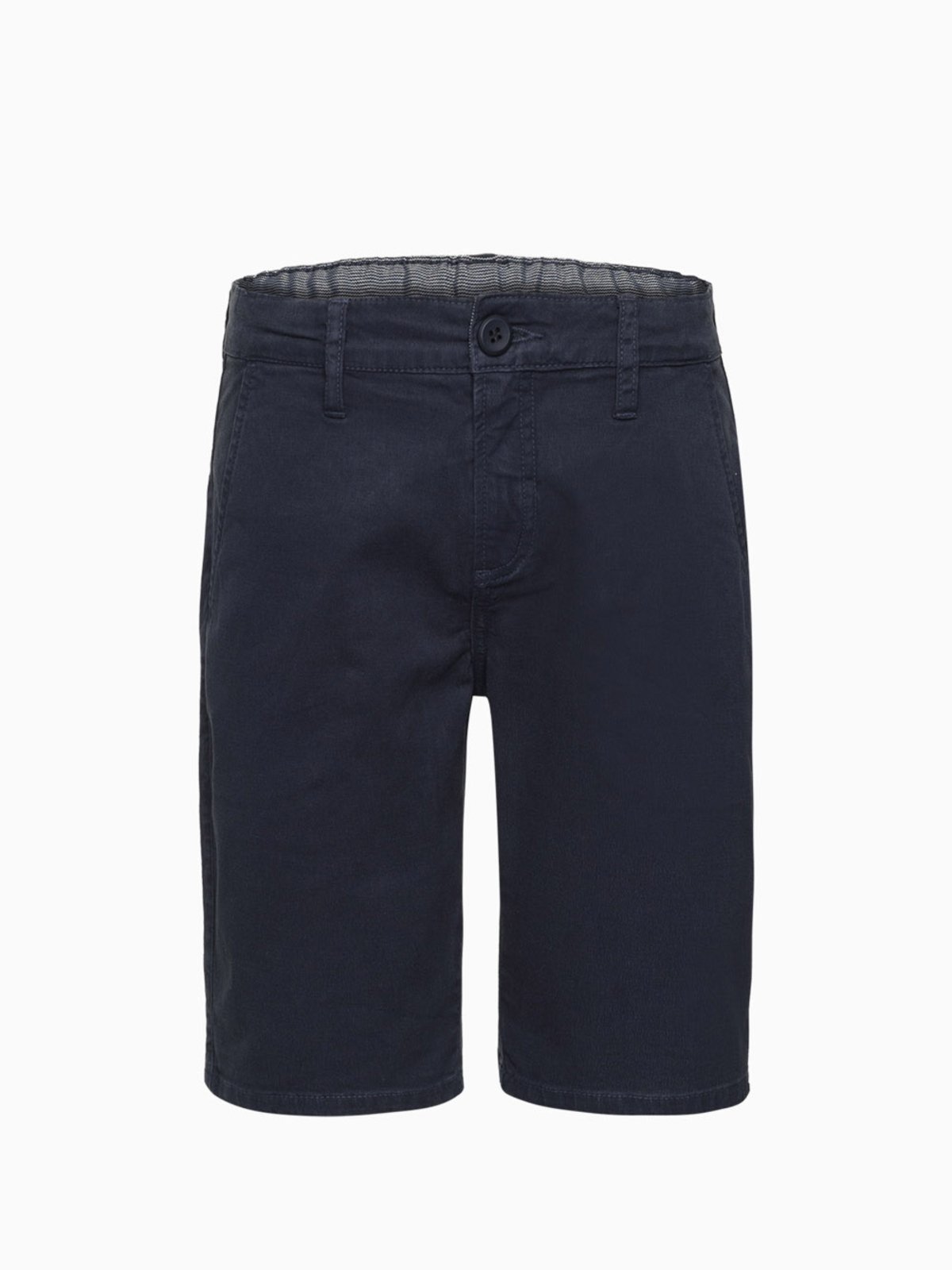 Vista 2 Infantil - Bermuda Color Chino Barra Virada Calvin Klein - Marinho Calvin Klein Jeans azul marinho Calvin Klein Jeans azul marinho