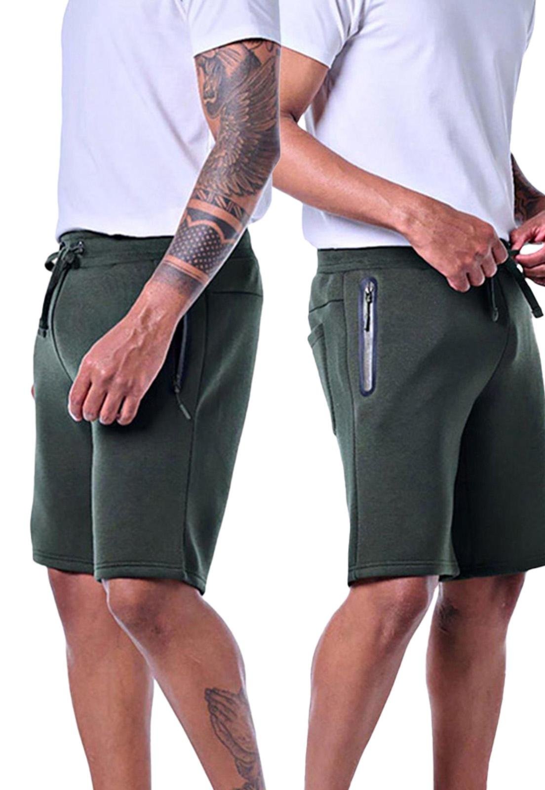 Kit 2 Bermudas Moletom Masculinas Verde