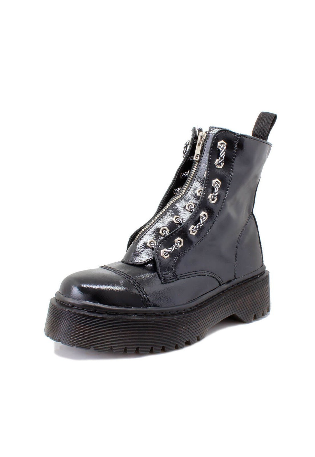 Coturno Tratorado Lizzy Estilo Veggie Croco Preto