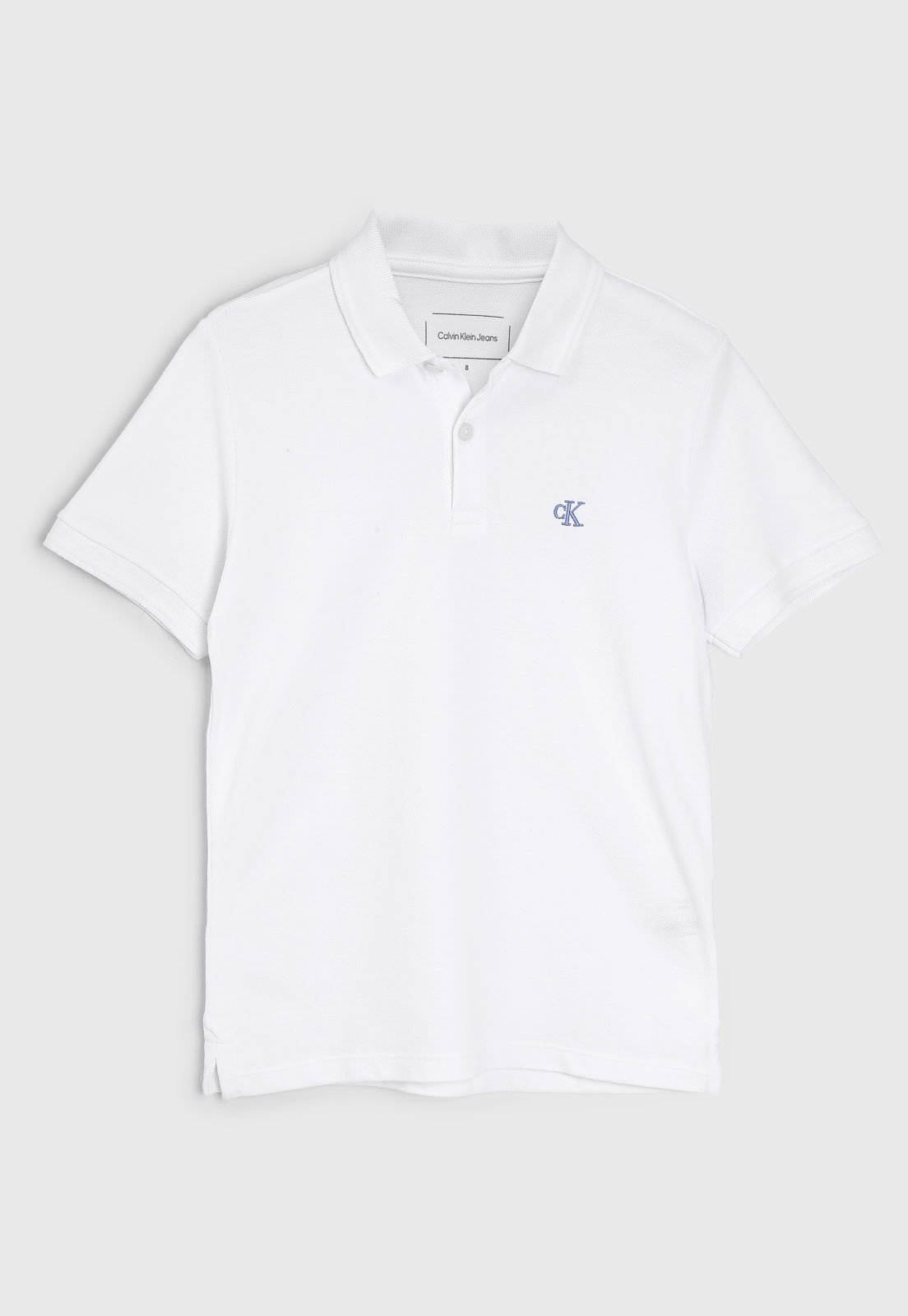 Vista 2 Infantil - Polo Calvin Klein Manga Curta Branca Calvin Klein Kids branco Calvin Klein Kids branco