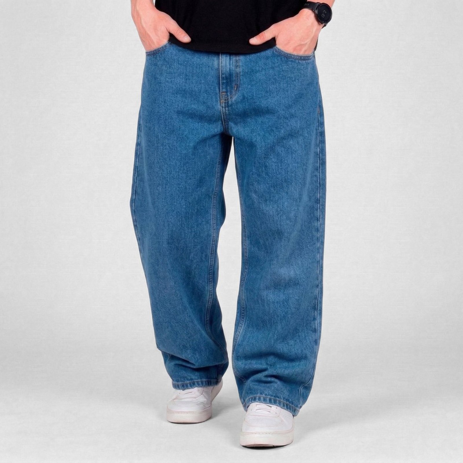 Calça Jeans Masculina Balão Skatista Dazzling Azul Médio