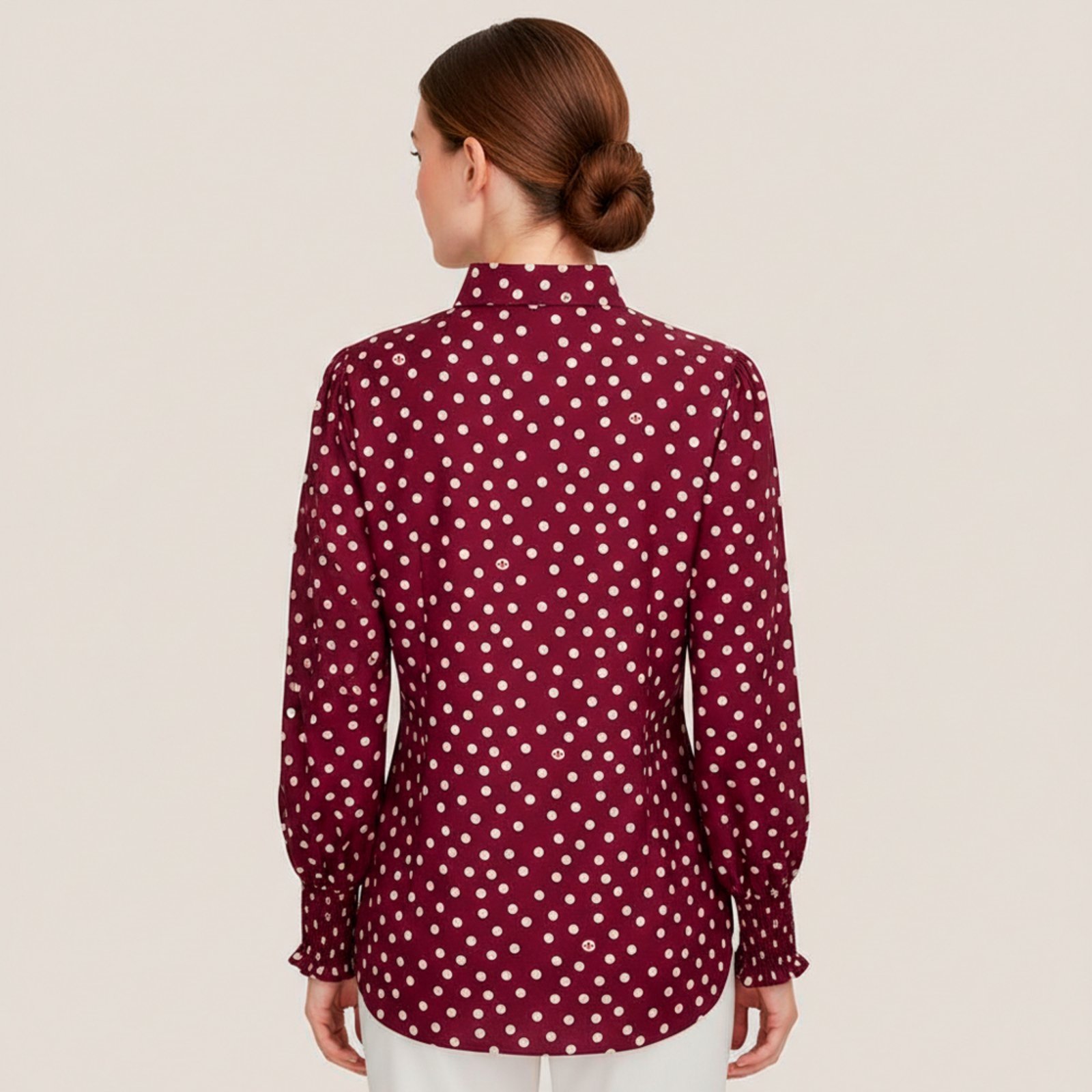 Vista 3 Camisa Dudalina Slim Ou26 Feminino bordô Dudalina bordô