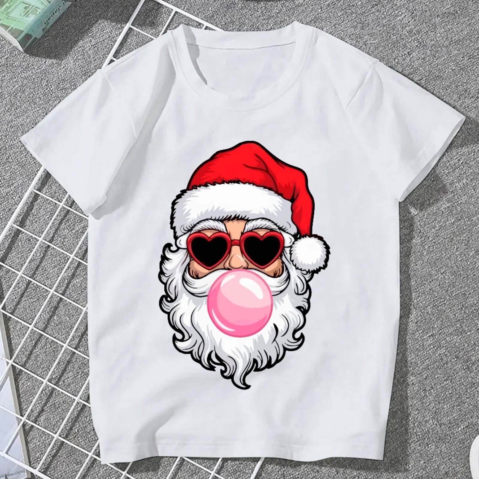 Vista 2 Infantil - Camiseta Ousy Branca Papai Noel Chiclete branco ousy branco