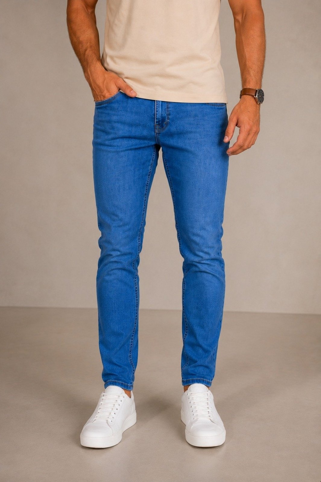 Calça Skinny Masculina Jeans Azul Claro Casual Ethereal Jeans