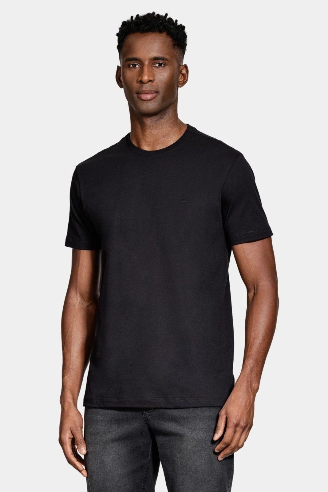 Vista 3 Camiseta Aramis básica Algodão Manga Curta preto Aramis preto
