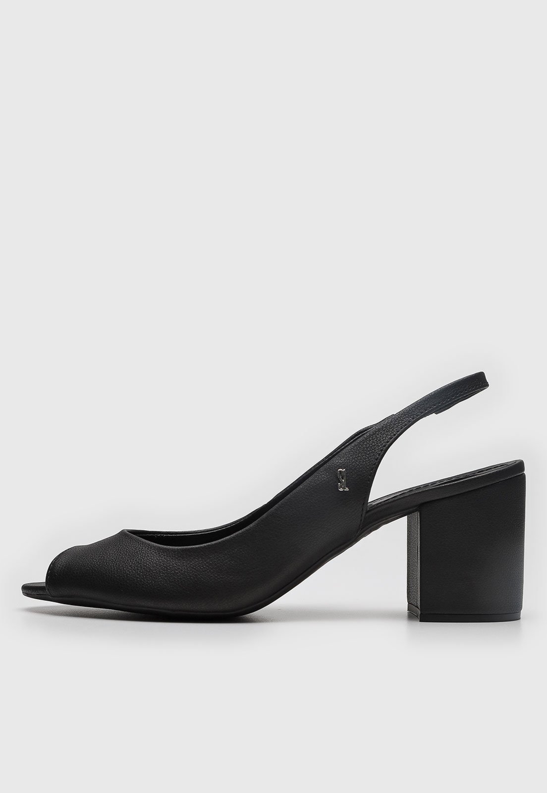 Vista 2 Scarpin Feminino Santa Lolla Slingback Peep Toe preto Santa Lolla preto