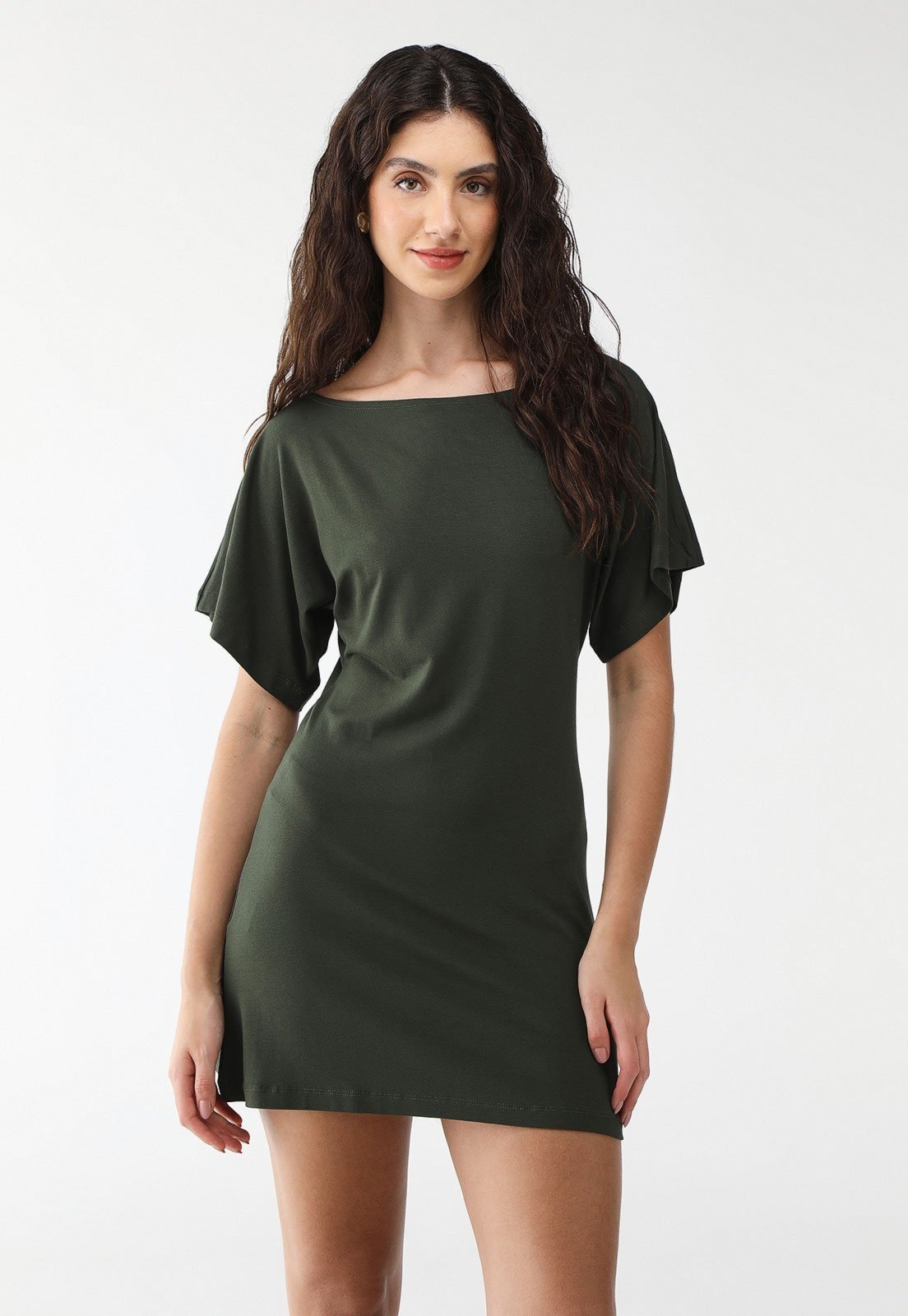 Vestido Viscolycra Maria Paes Curto Verde