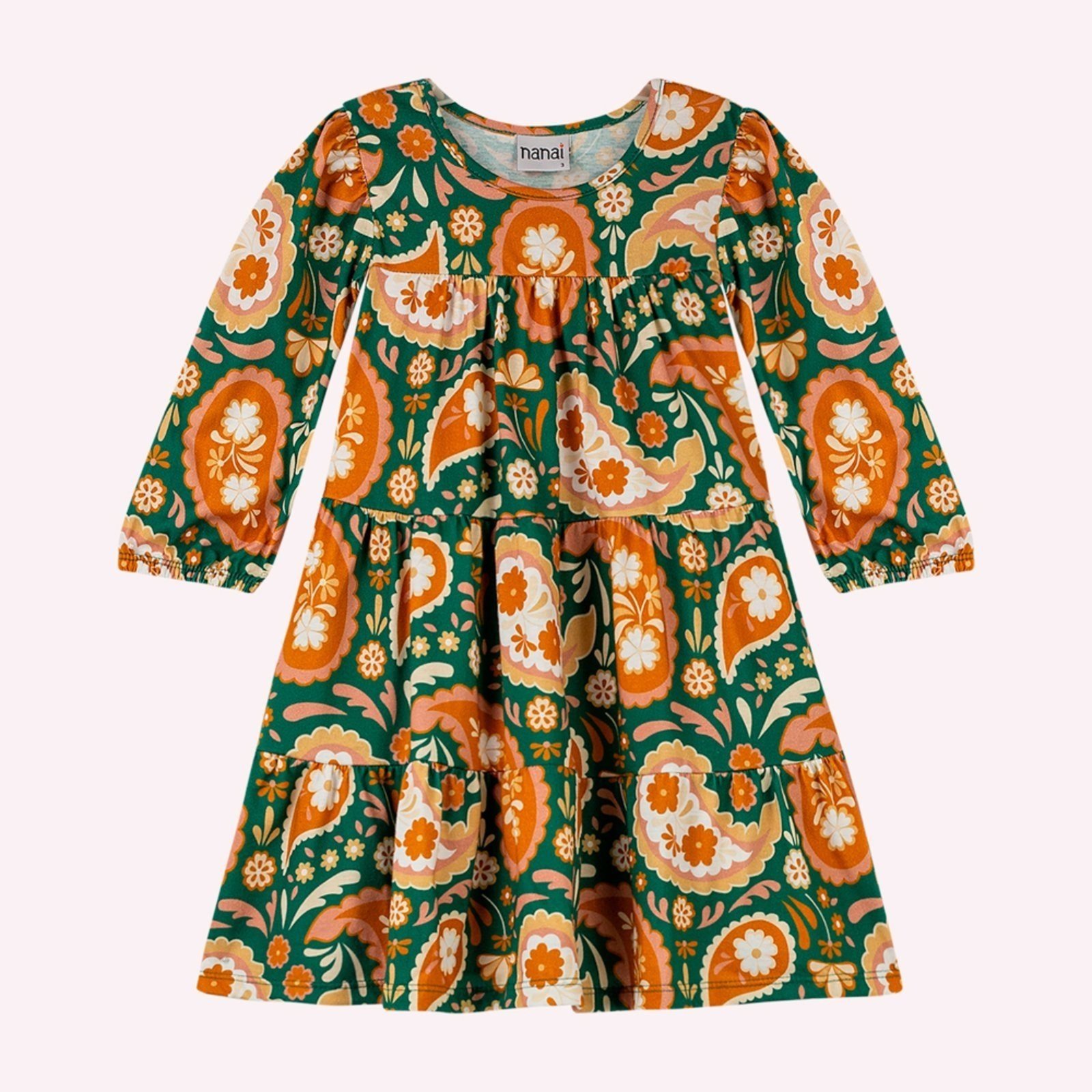 Infantil - Vestido Menina em Algodão Nanai