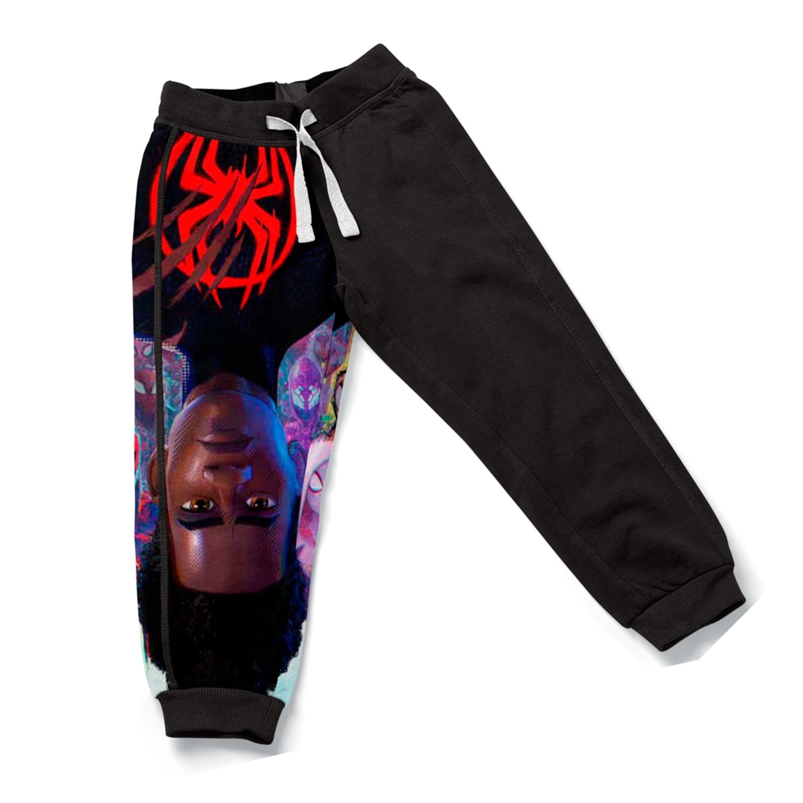 Infantil – Calça Moletom Masculina Algodão Flanelado Estampa Fantasia Personagens Homem Spider Preto
