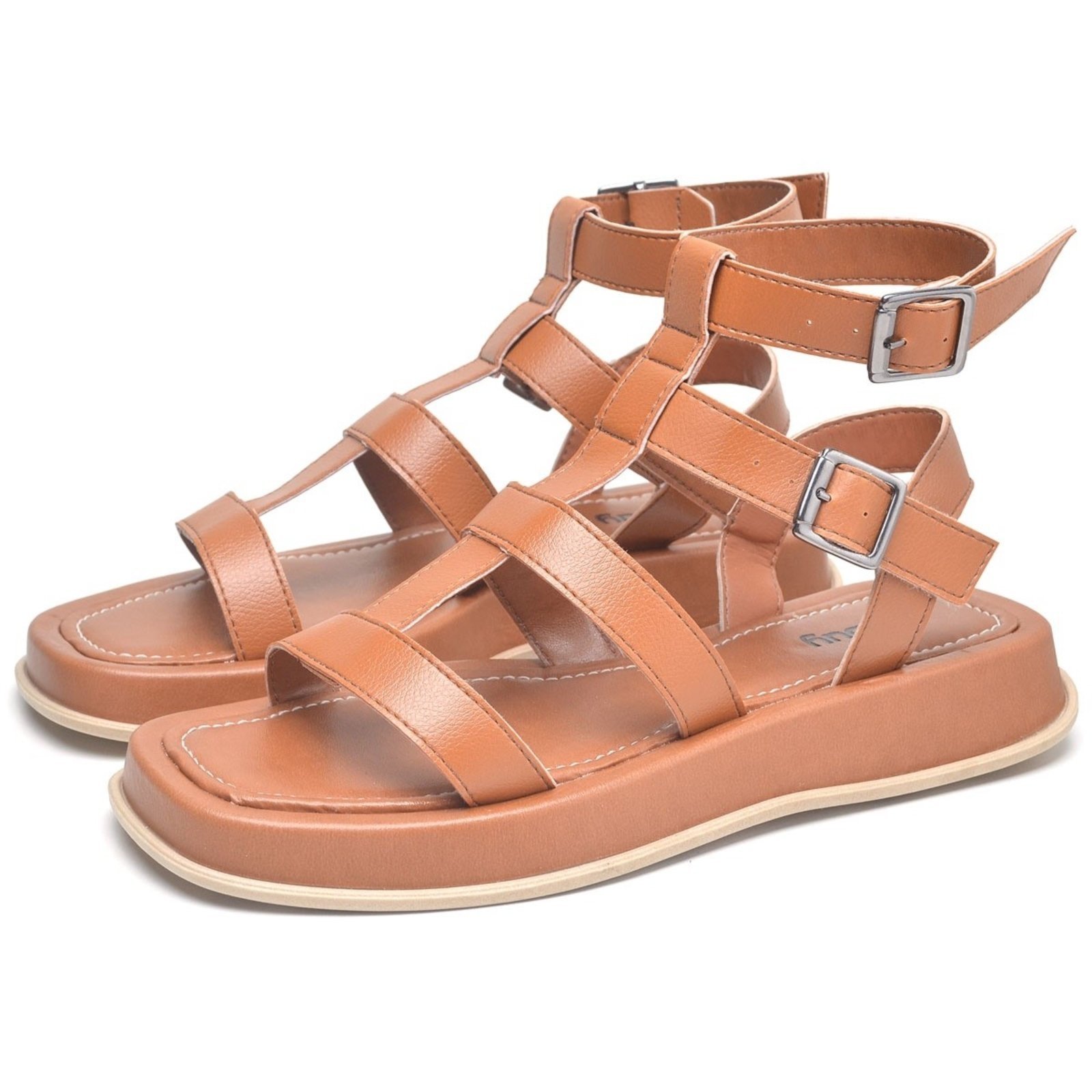 Sandália Plataforma Feminina 2055FG Marrom