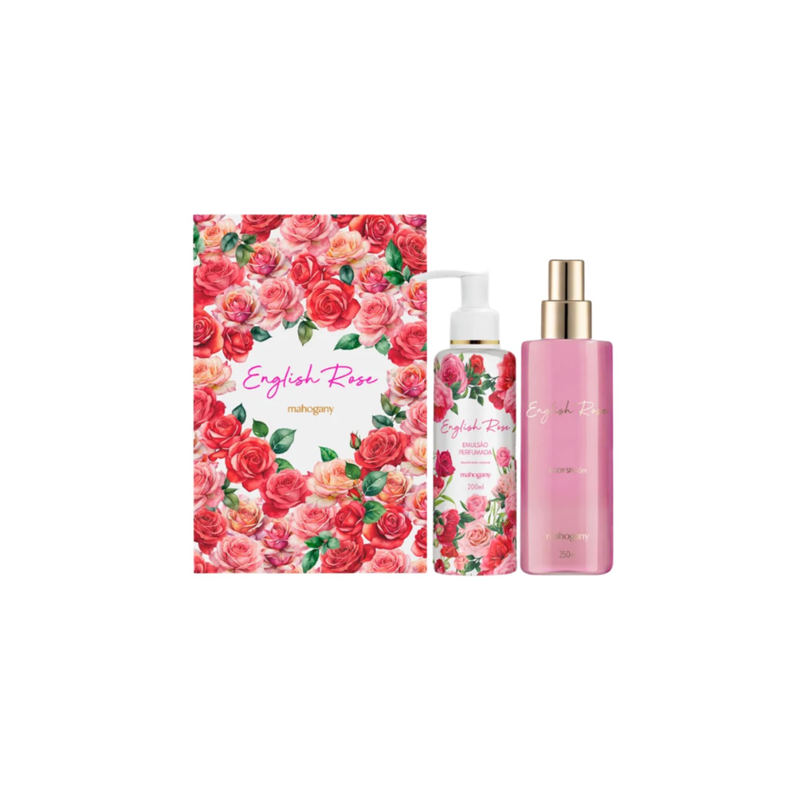 Mahogany Kit English Rose Sabonete Líquido 200ml e Body Splash 250ml