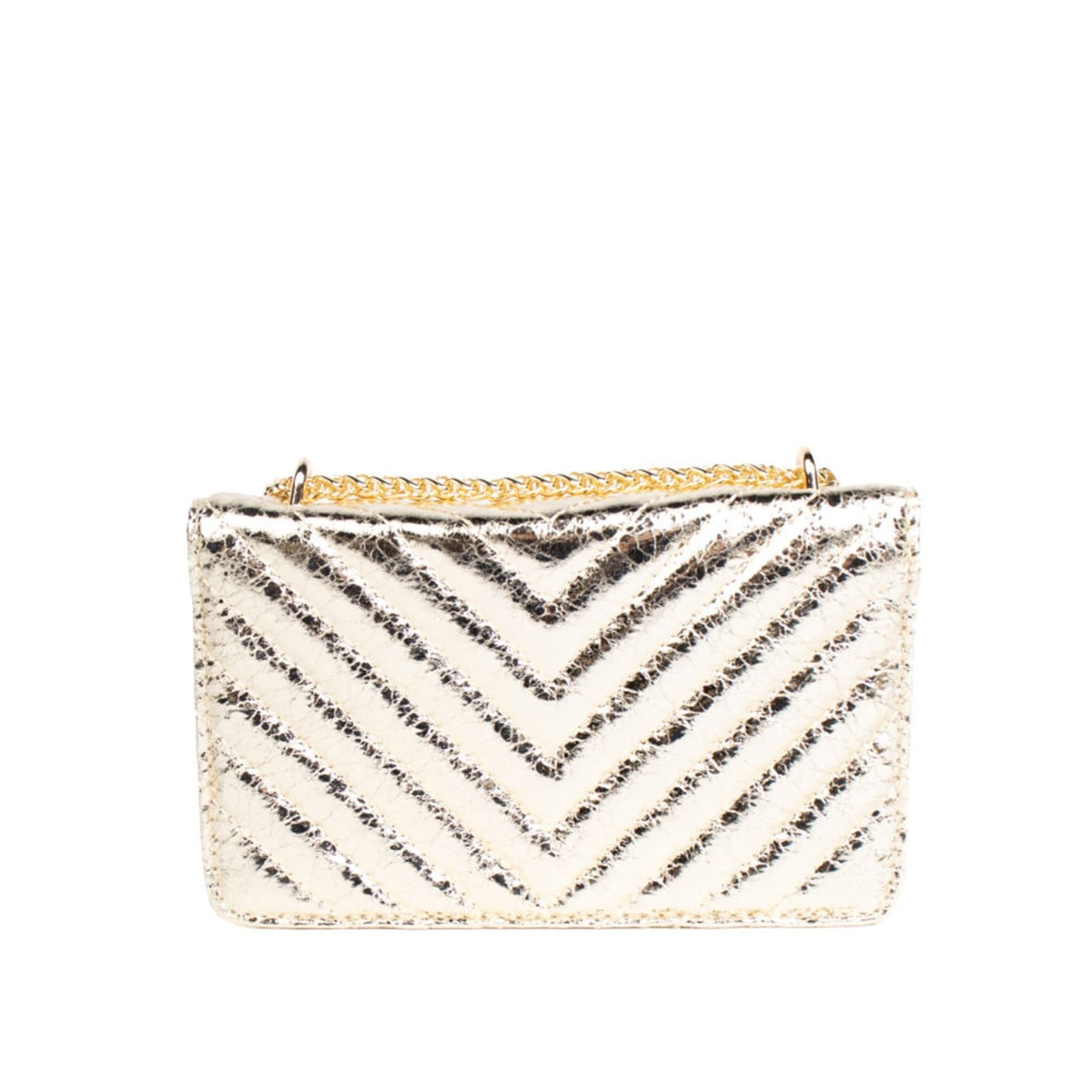 Vista 3 Bolsa Feminina Via Marte Tiracolo Matelasse Pequena dourado VIA MARTE dourado