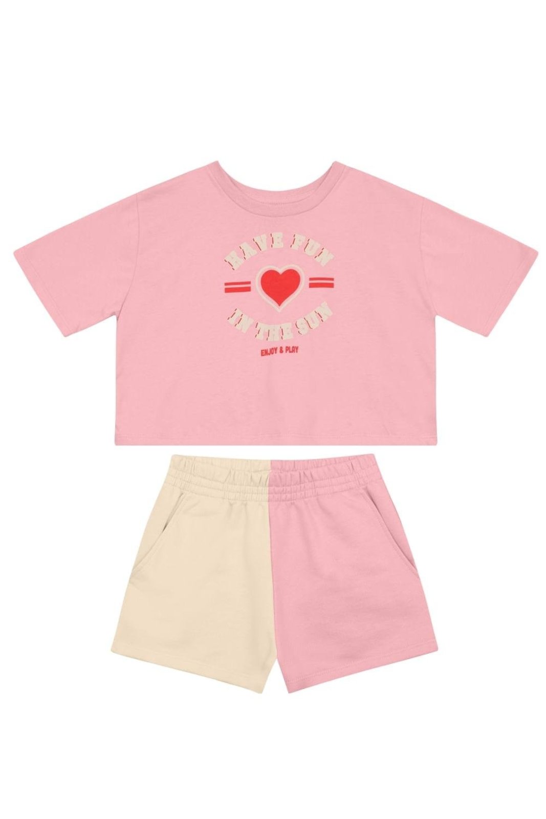 Infantil - Conjunto menina de coração Brandili