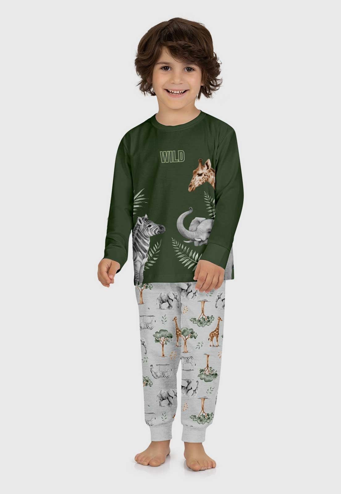 Conjunto Pijama Kyly Estampa Animais Verde