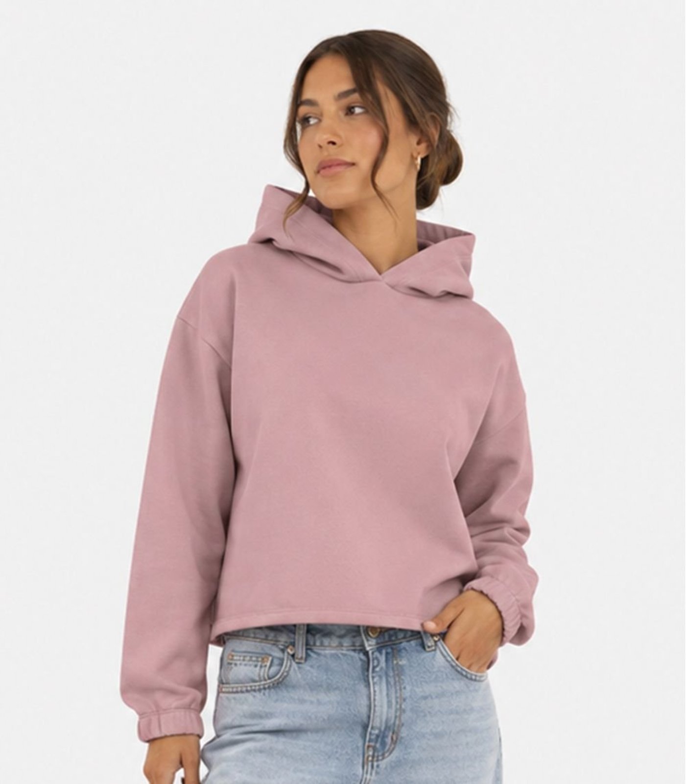 Blusão Com Capuz Feminino Em Moletom Infinita Cor Rosa