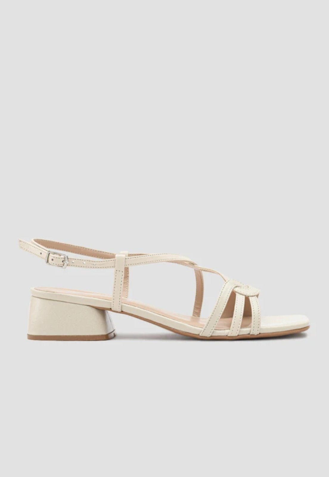 Sandália Couro Off White CBK Bege