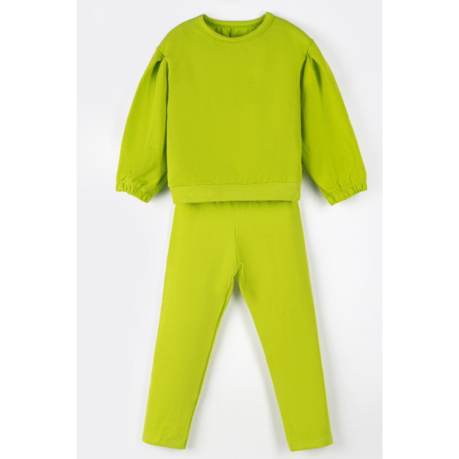 Vista 2 Infantil - Conjunto Menina Camiseta Manga Longa e Calça Molecotton Gola Redonda Pera Bugbee verde Bugbee verde