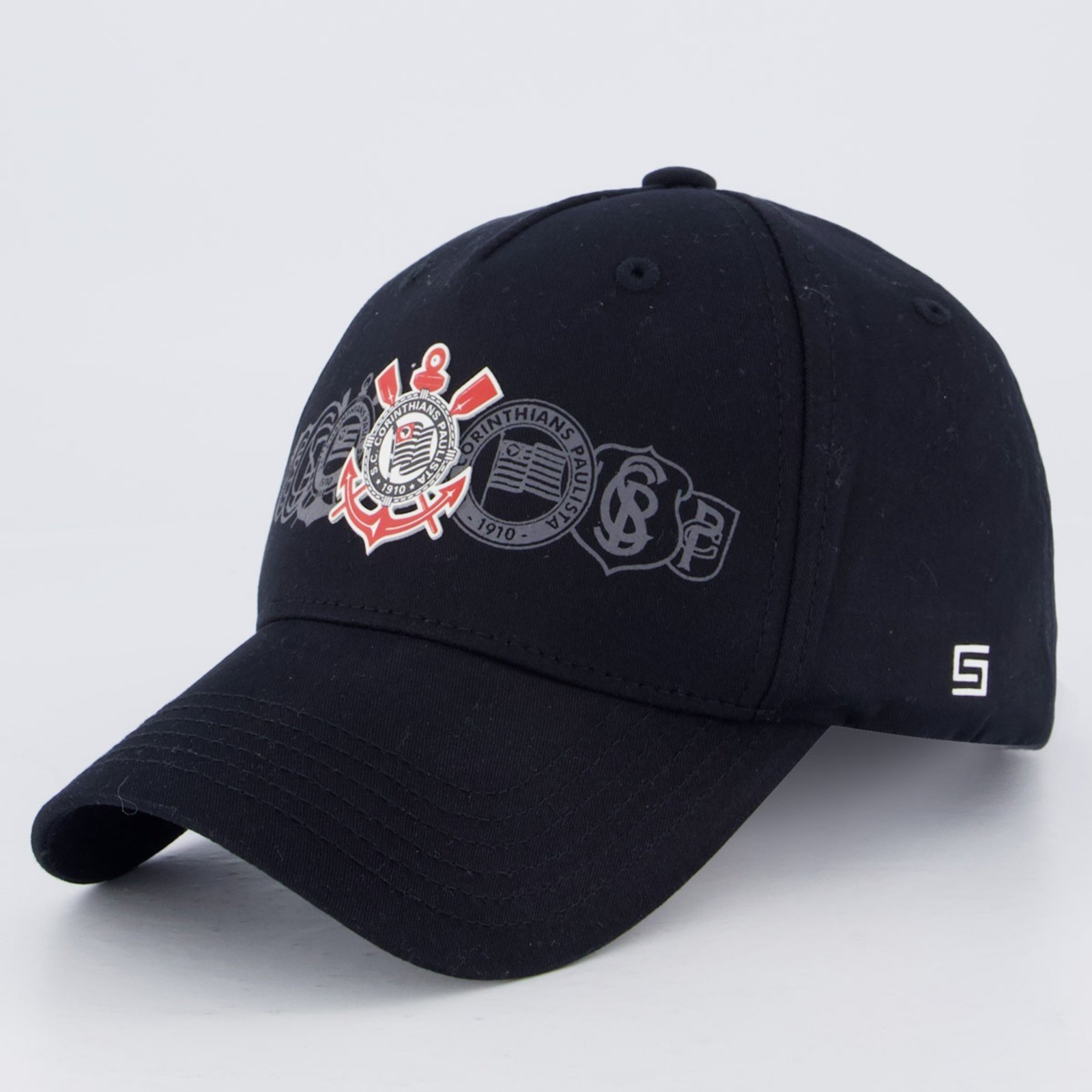 Boné Corinthians Americano Escudos Preto