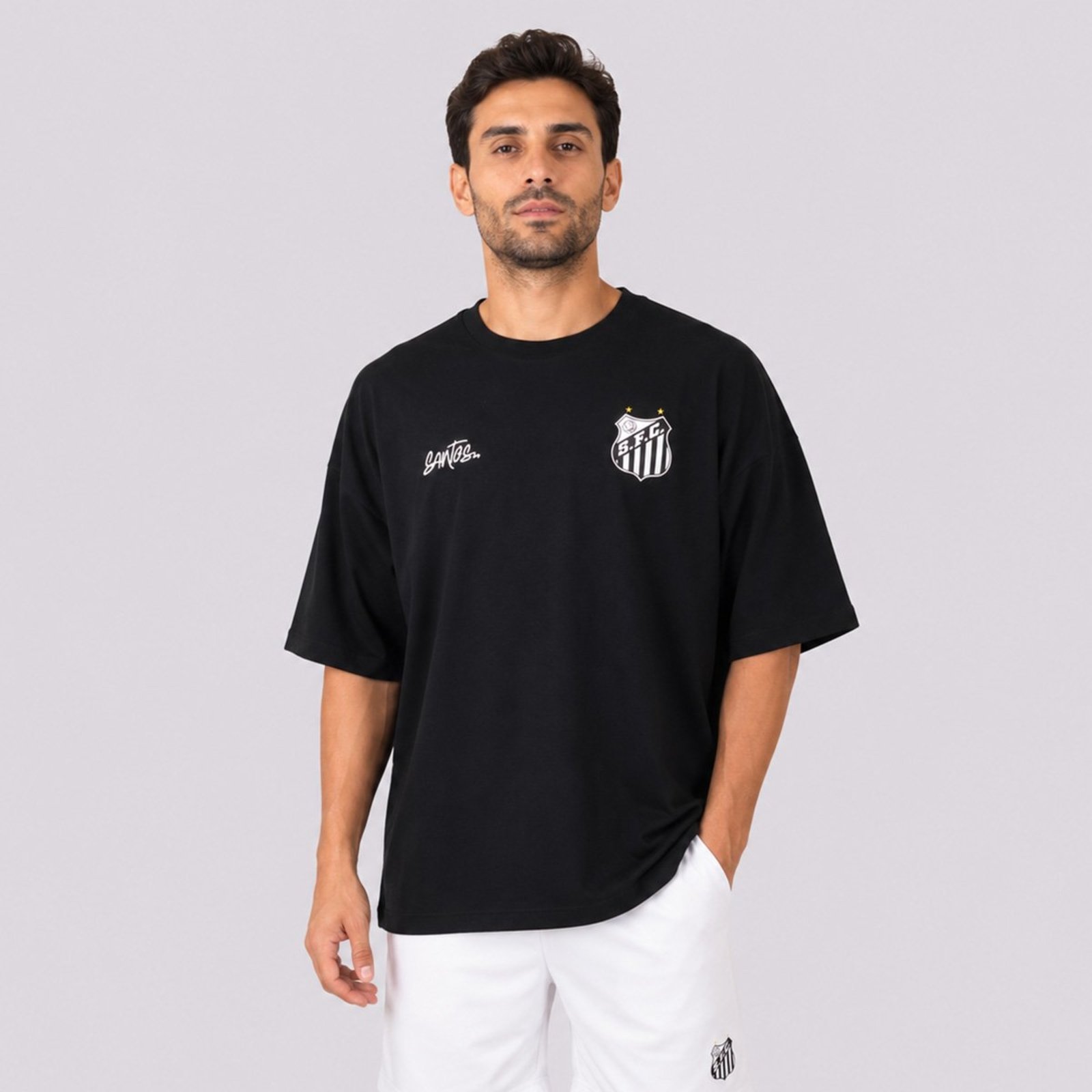 Camiseta Santos Sempre Santos Oversized Preta