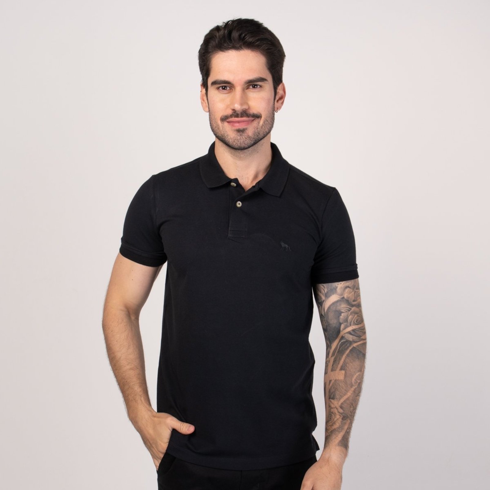 Camisa Polo Acostamento Preta