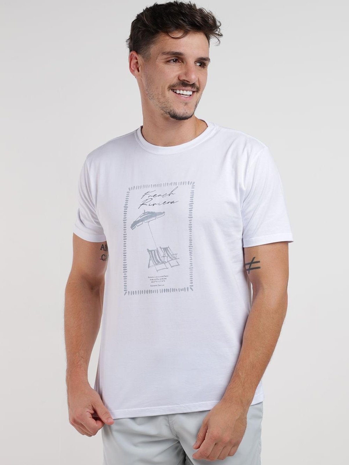 Camiseta Estampada Manga Curta Masculina BRANCO