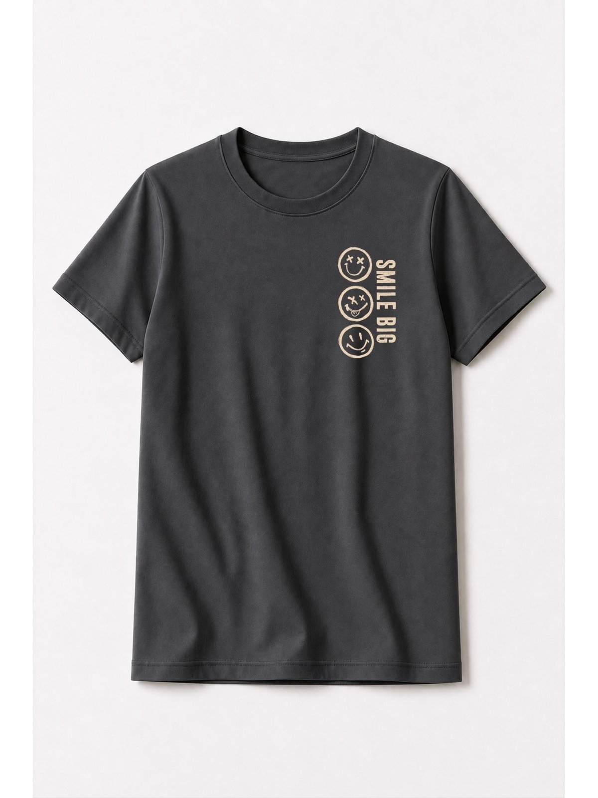Infantil - Camiseta Masculina Algodão Smile Big Grafite - Babei no Look