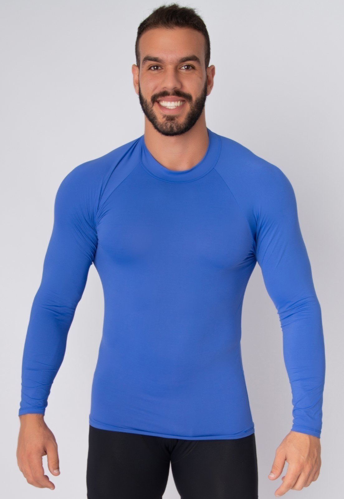 Camisa Masculina Vekyo Térmica Poliéster UV Segunda Pele Azul Royal