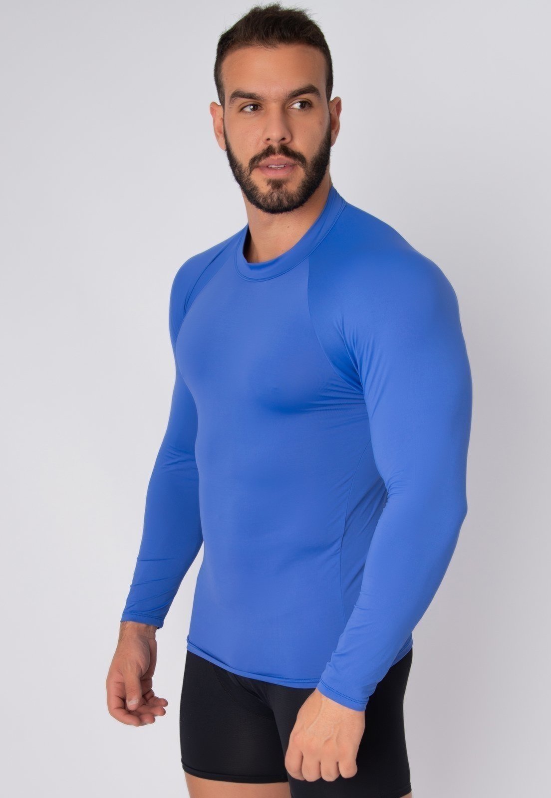 Vista 3 Camisa Masculina Vekyo Térmica Poliéster UV Segunda Pele Royal azul VEKYO azul