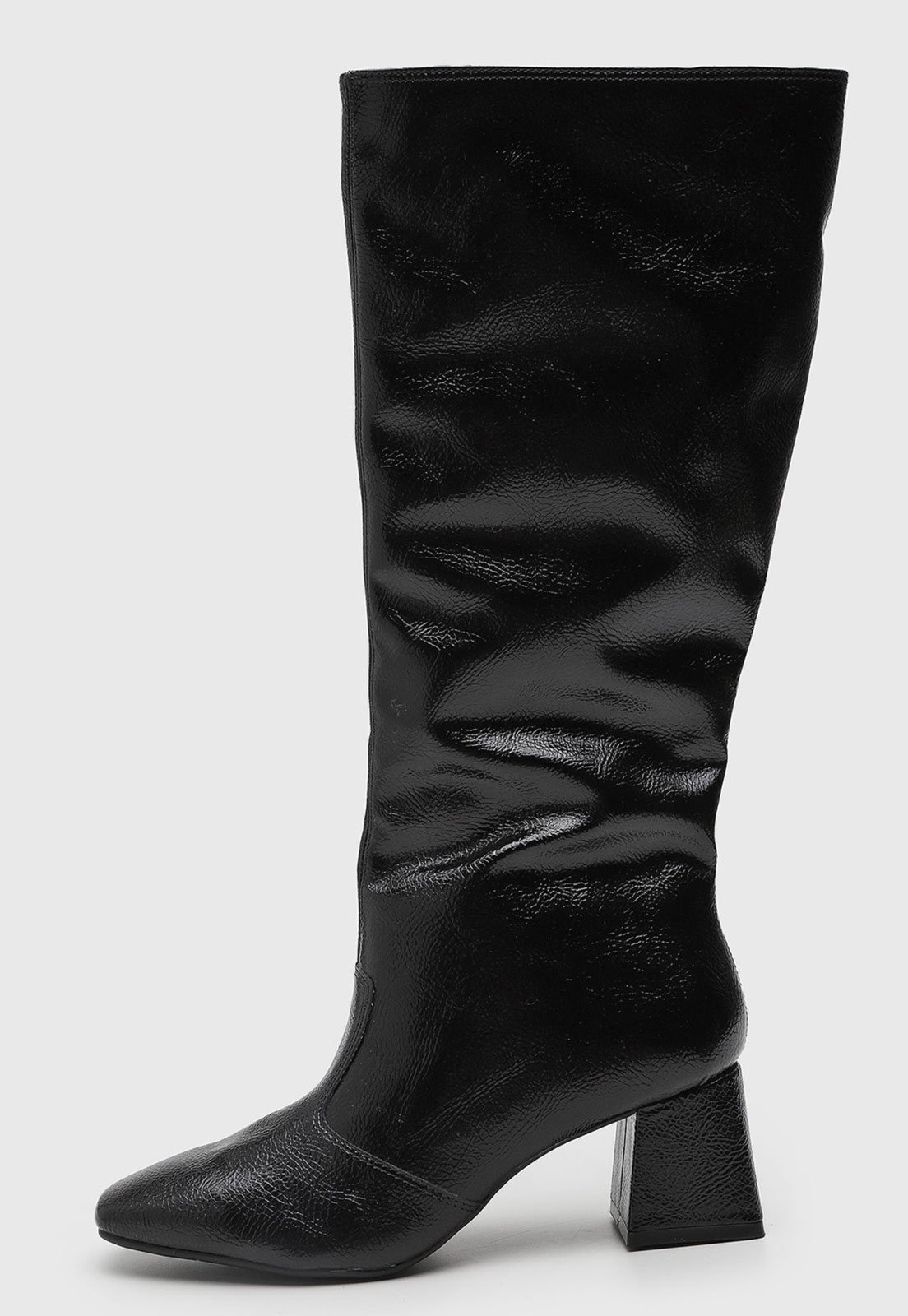 Vista 2 Bota Feminina cê Salto Quadrado Preta BEBECÊ preto BEBECÊ preto