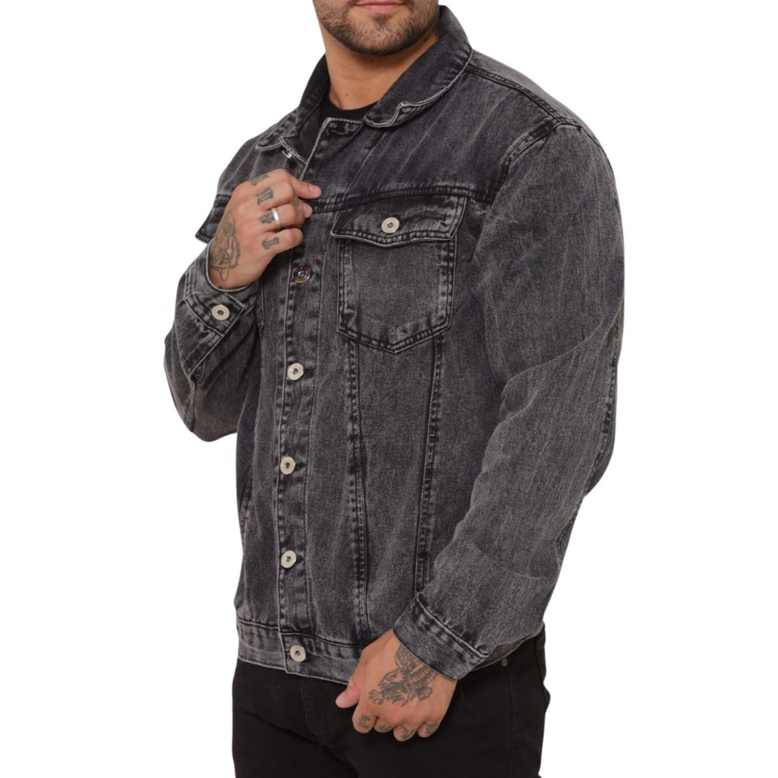 Jaqueta Masculina Grafite Jeans Confortável