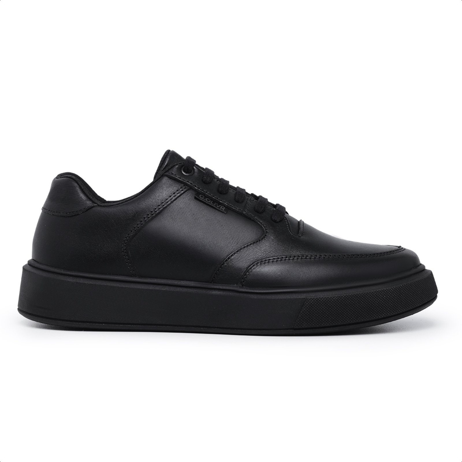Tenis Sapatenis Lavini Couro Casual Casamento Sola Alta Black