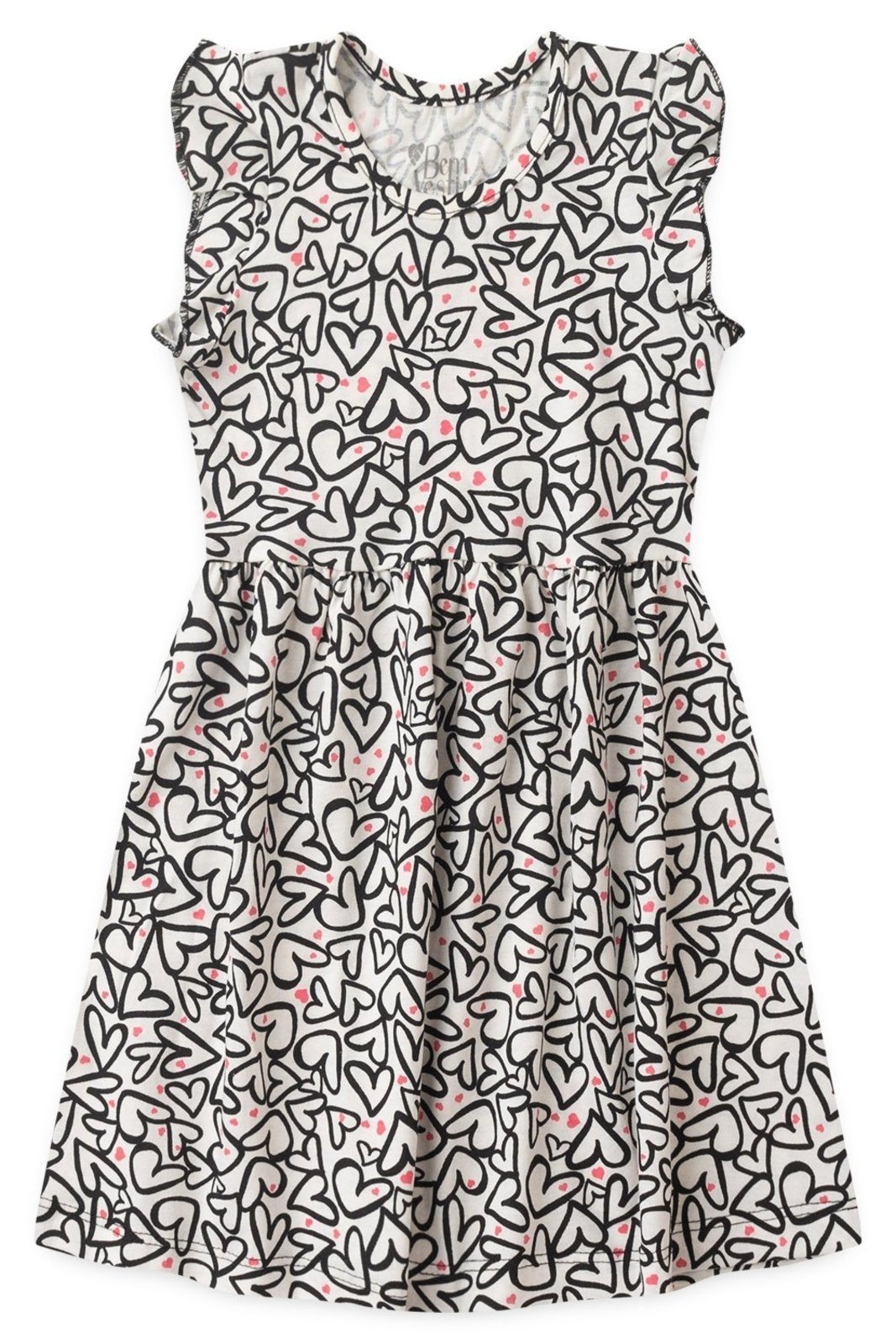 Infantil – Vestido Bem Vestir Menina Corações Off White