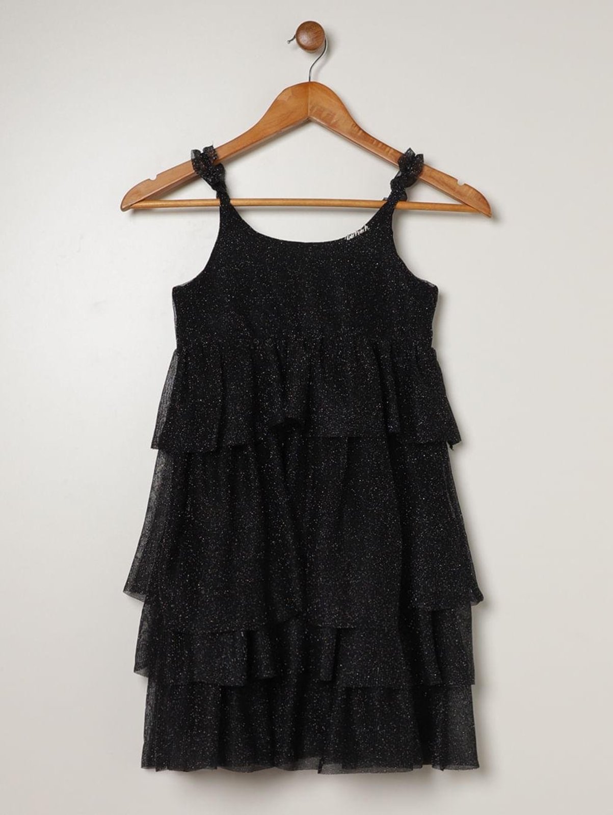 Infantil - Vestido Tule Lurex Juvenil Para Menina - PRETO