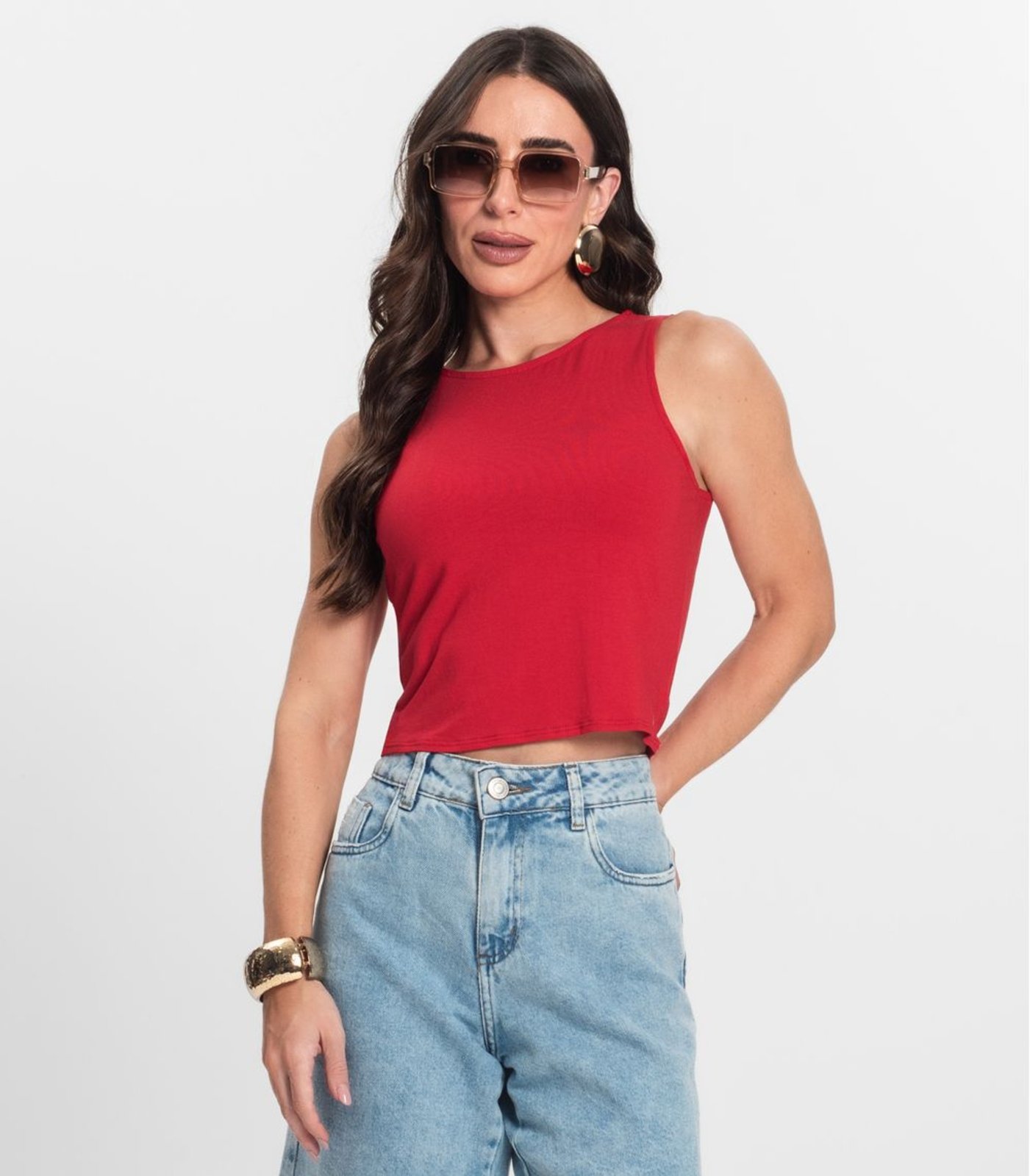 Regata De Viscotorcion Básica Feminina Endless Vermelho
