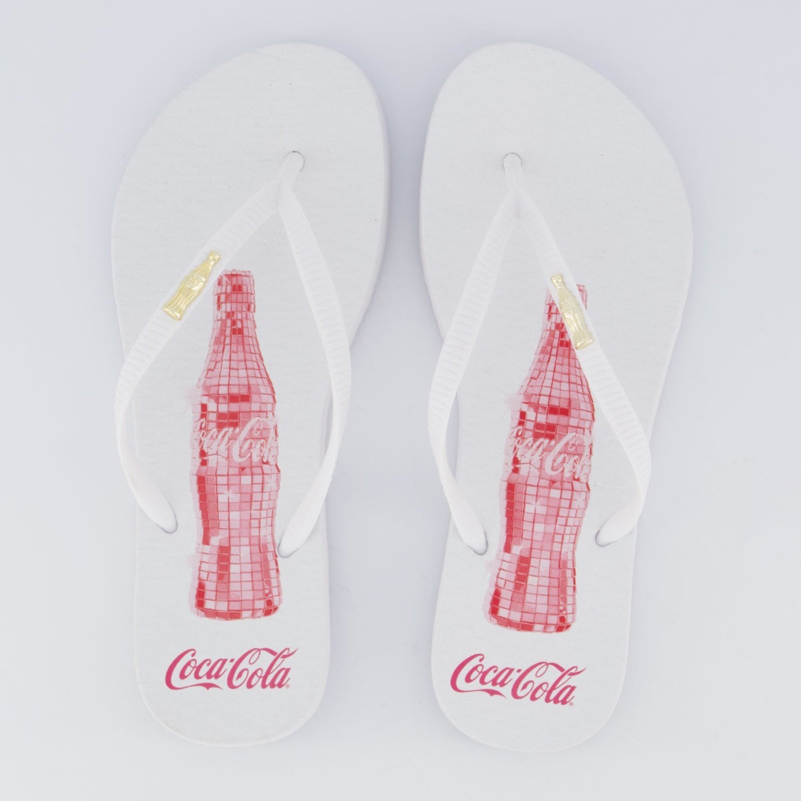 Chinelo Coca Cola Glow Party Feminino Branco