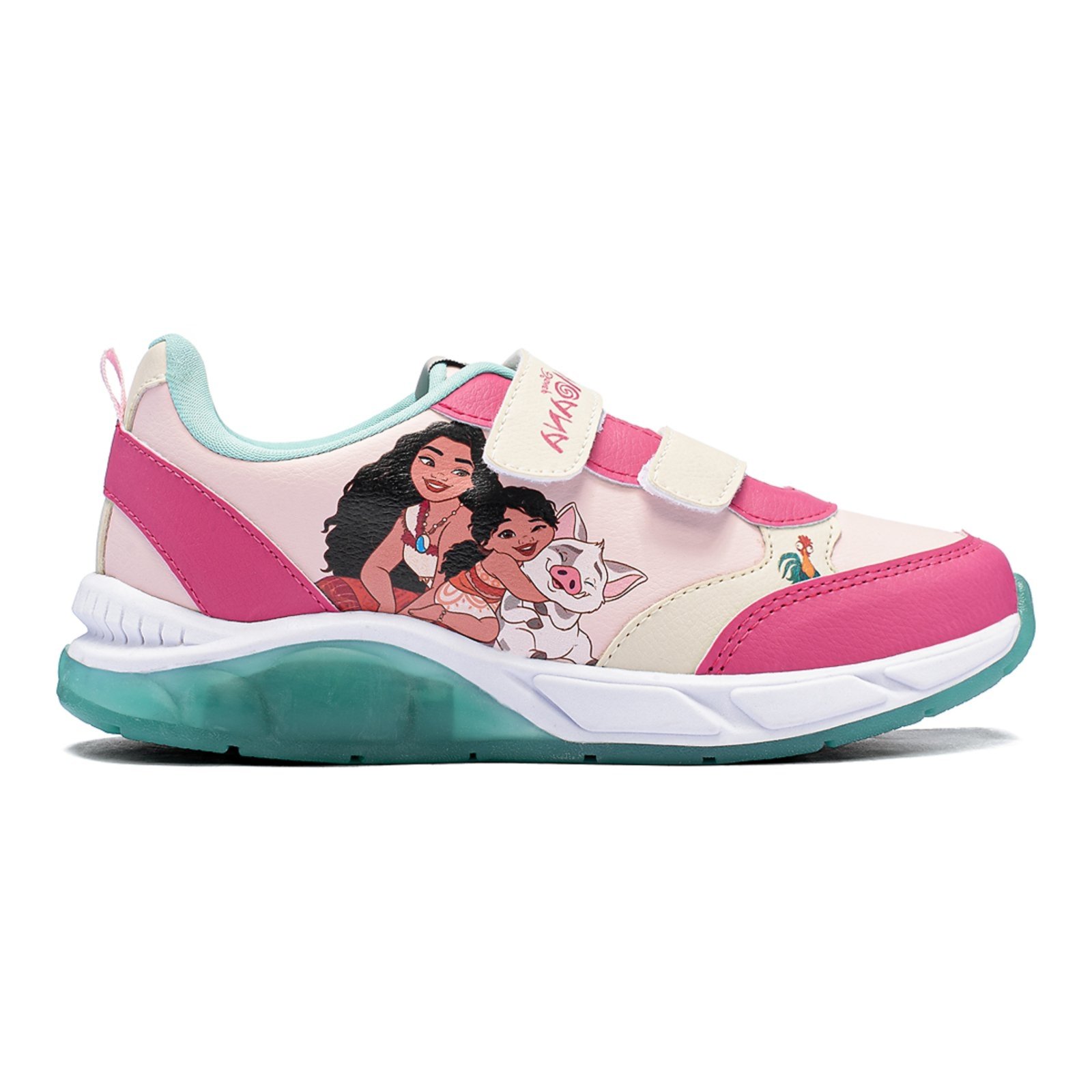 Infantil - Tênis Moana Disney Original LED Menina Confortável Rosa
