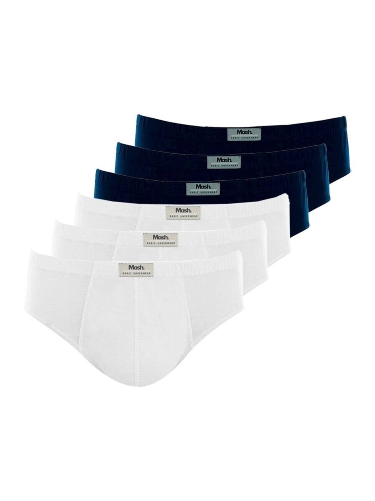 Kit com 6 Cuecas Slip Mash 074.58 Azul Marinho