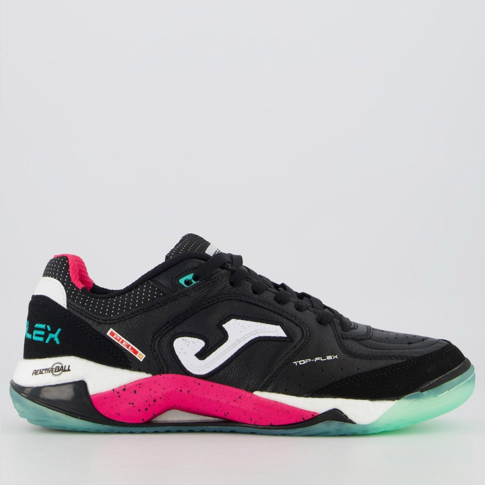 Chuteira Joma Top Flex Plus Futsal Preta e Rosa