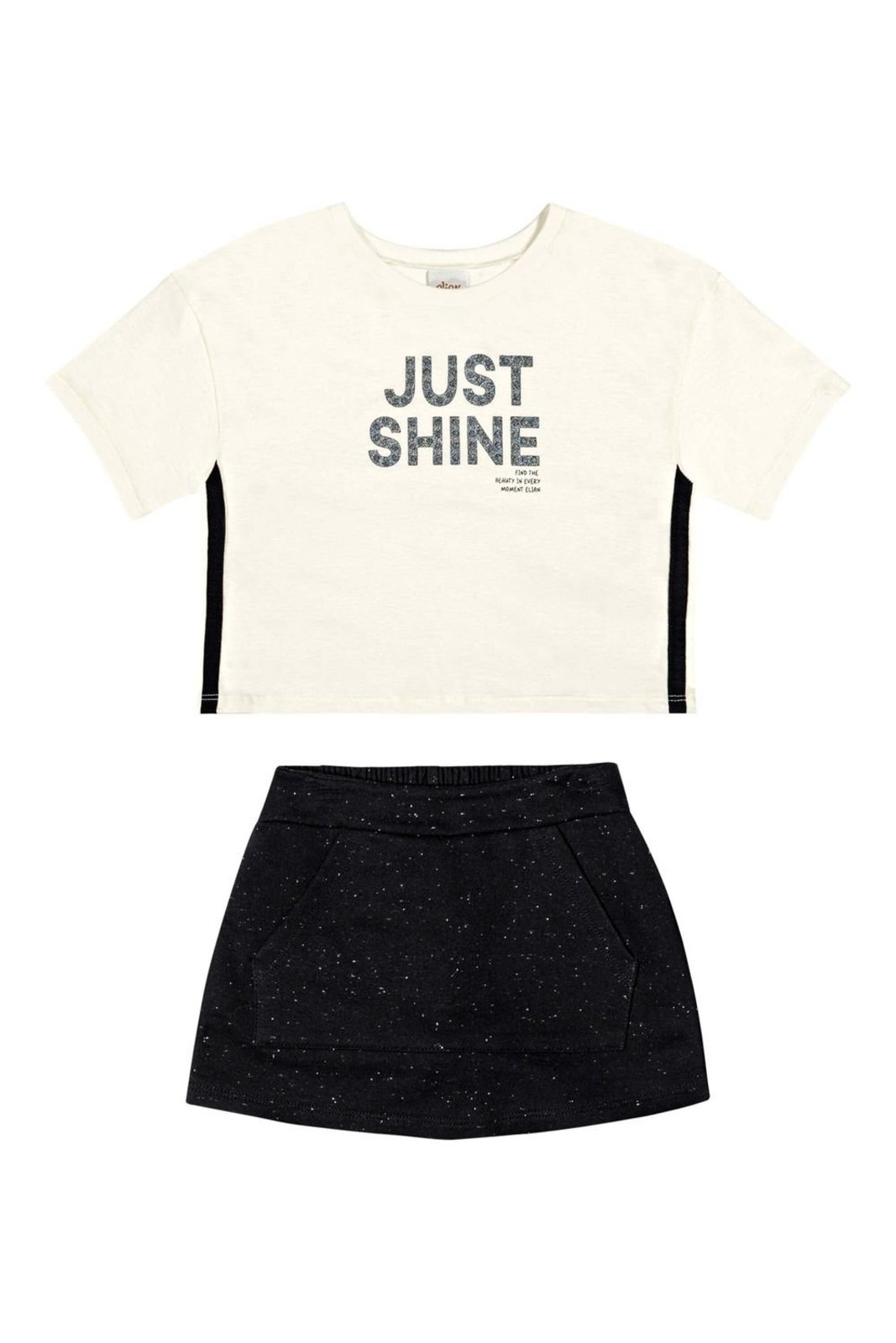 Vista 2 Infantil - Conjunto Menina Shine Com Bolso Elian bege Elian bege